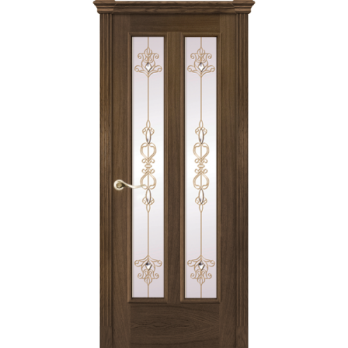Межкомнатная дверь La Porte серия Classic модель 300.8 дуб миндаль витраж с бевелсами Ажур