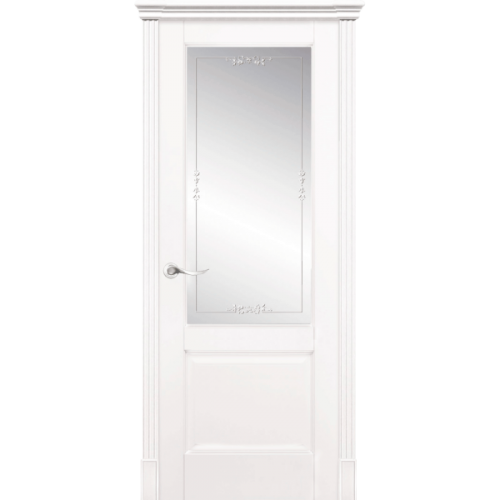 Межкомнатная дверь La Porte серия New Classic модель 200.1 эмаль белая матовое стекло Эльза