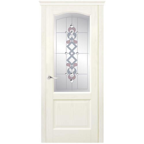 Межкомнатная дверь La Porte серия New Classic модель 200.4 ясень карамель витраж с бевелсами Бриз
