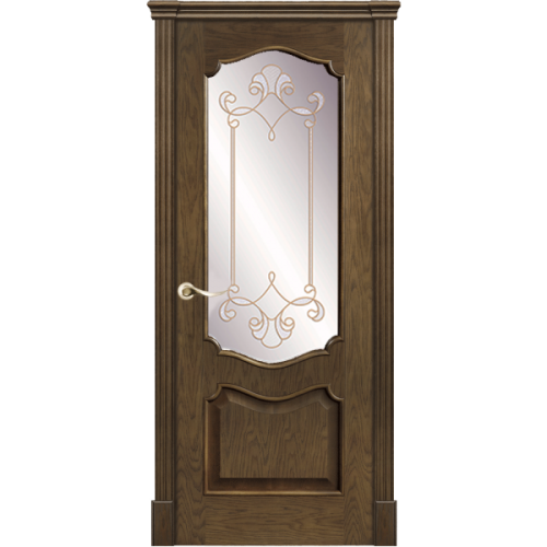 Межкомнатная дверь La Porte серия Classic модель 300.4 дуб миндаль с витражом Фраш