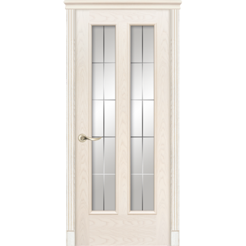 Межкомнатная дверь La Porte серия Classic модель 300.8 ясень карамель со стеклом Классика
