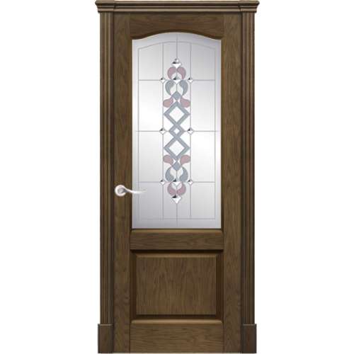 Межкомнатная дверь La Porte серия New Classic модель 200.4 дуб миндаль витраж с бевелсами Бриз