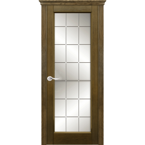 Межкомнатная дверь La Porte серия New Classic модель 200.6 дуб коньяк со стеклом Грани