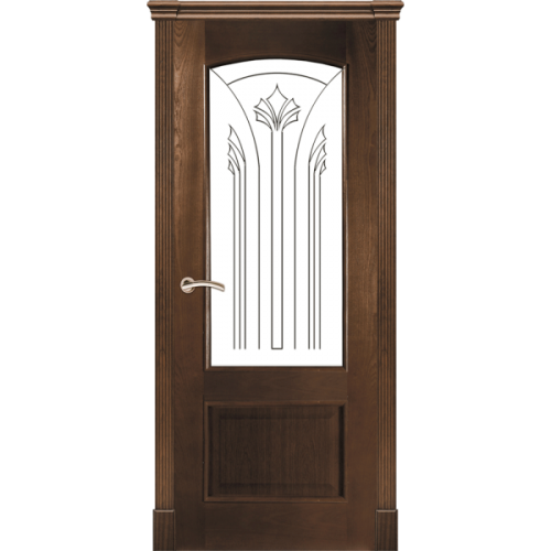 Межкомнатная дверь La Porte серия Classic модель 300.2 красное дерево со стеклом Тесса