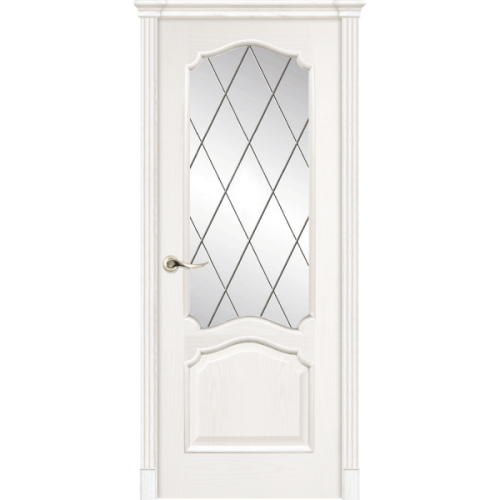 Межкомнатная дверь La Porte серия Classic модель 300.5 ясень бланко со стеклом Ромб