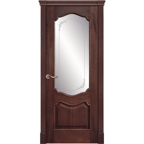Межкомнатная дверь La Porte серия Classic модель 300.4 красное дерево со стеклом Джулия