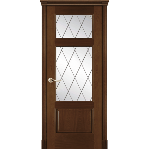 Межкомнатная дверь La Porte серия Classic модель 300.6 красное дерево со стеклом Ромб
