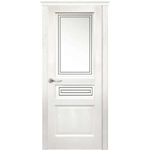 Межкомнатная дверь La Porte серия New Classic модель 200.2 ясень бланко со стеклом квадро