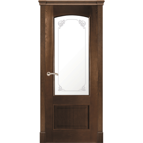 Межкомнатная дверь La Porte серия Classic модель 300.2 красное дерево со стеклом Дана