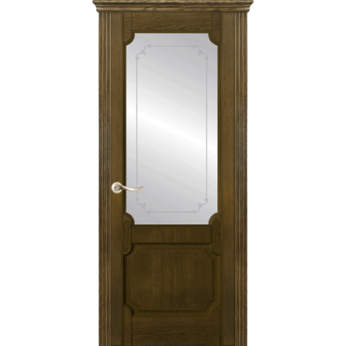 Межкомнатная дверь La Porte серия New Classic модель 200.3 дуб коньяк со стеклом Адель
