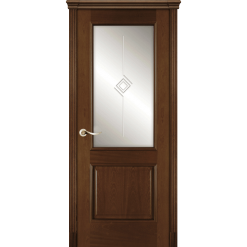 Межкомнатная дверь La Porte серия Classic модель 300.3 красное дерево со стеклом Дельта