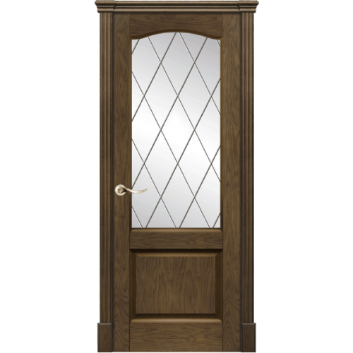 Межкомнатная дверь La Porte серия New Classic модель 200.4 дуб миндаль со стеклом Ромб