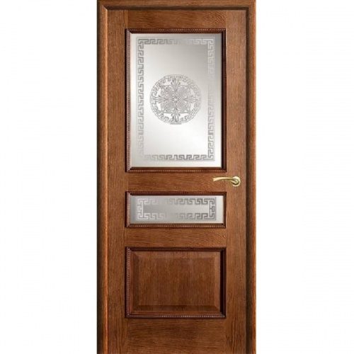 Межкомнатная дверь Porte Vista Классика Вена античный дуб со стеклом версачи
