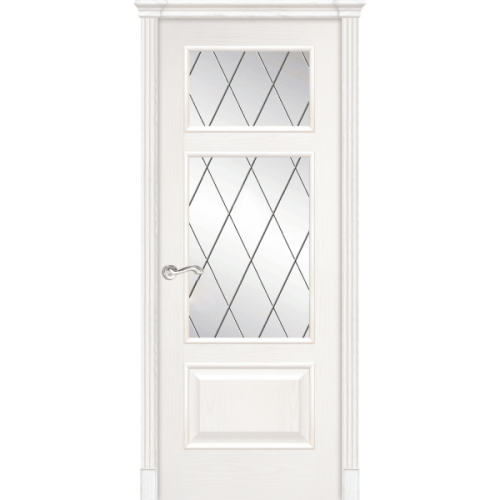 Межкомнатная дверь La Porte серия Classic модель 300.6 ясень бланко со стеклом Ромб