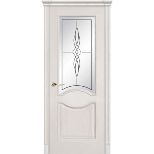 Межкомнатная дверь La Porte серия Classic модель 300.7 ясень бланко со стеклом Лувр
