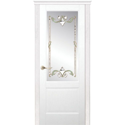 Межкомнатная дверь La Porte серия New Classic модель 200.1 ясень бланко витраж с бевелсами Румба