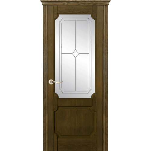 Межкомнатная дверь La Porte серия New Classic модель 200.3 дуб коньяк со стеклом Падуя