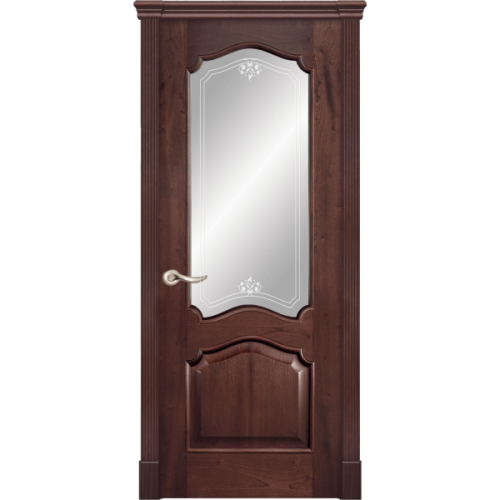 Межкомнатная дверь La Porte серия Classic модель 300.5 красное дерево со стеклом Аллегро