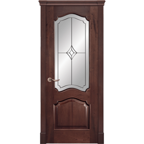 Межкомнатная дверь La Porte серия Classic модель 300.5 красное дерево со стеклом Арго