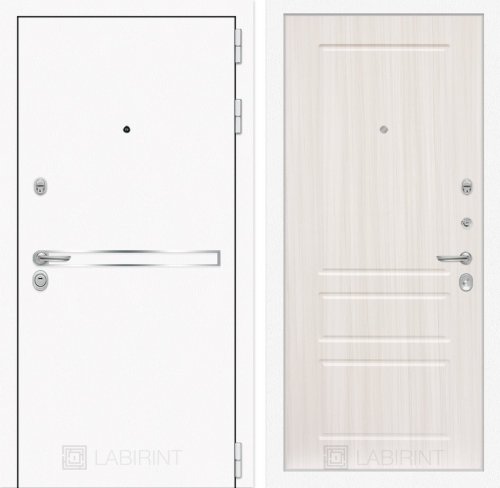 Входная дверь Лабиринт Line White 03 - Сандал белый