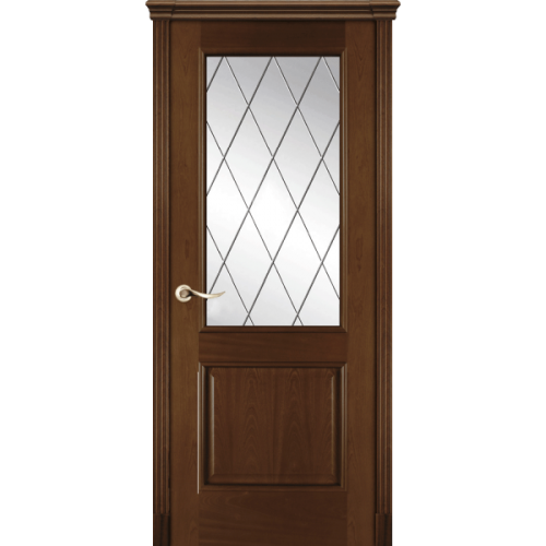 Межкомнатная дверь La Porte серия Classic модель 300.3 красное дерево со стеклом Ромб
