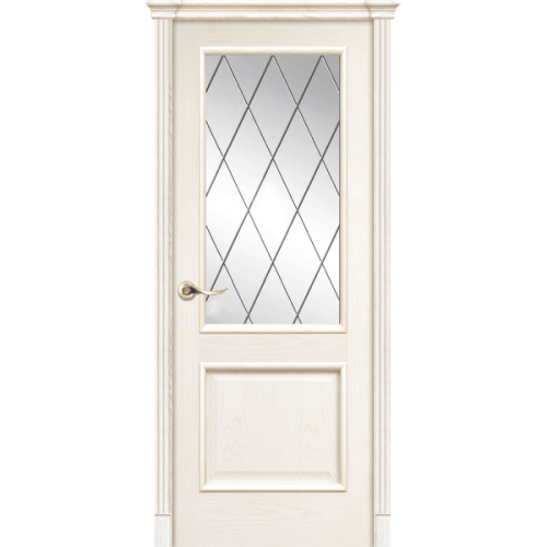 Межкомнатная дверь La Porte серия Classic модель 300.3 ясень карамель со стеклом Ромб