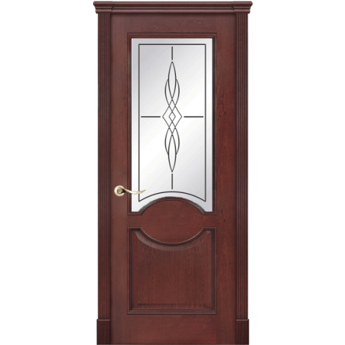 Межкомнатная дверь La Porte серия Classic модель 300.7 красное дерево со стеклом Лувр