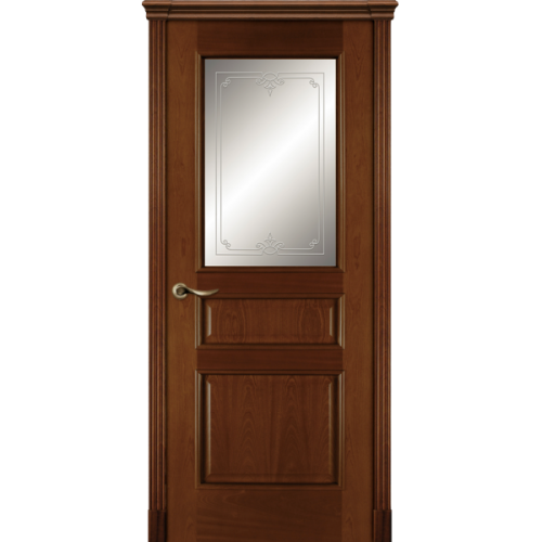 Межкомнатная дверь La Porte серия Classic модель 300.1 красное дерево со стеклом Монте