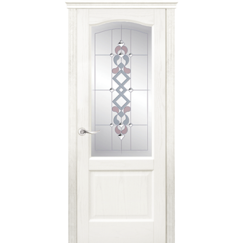 Межкомнатная дверь La Porte серия New Classic модель 200.4 ясень бланко витраж с бевелсами Бриз